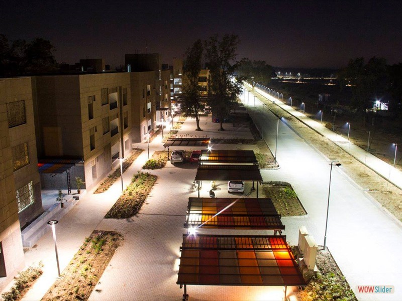 Housing Parking Area at Night